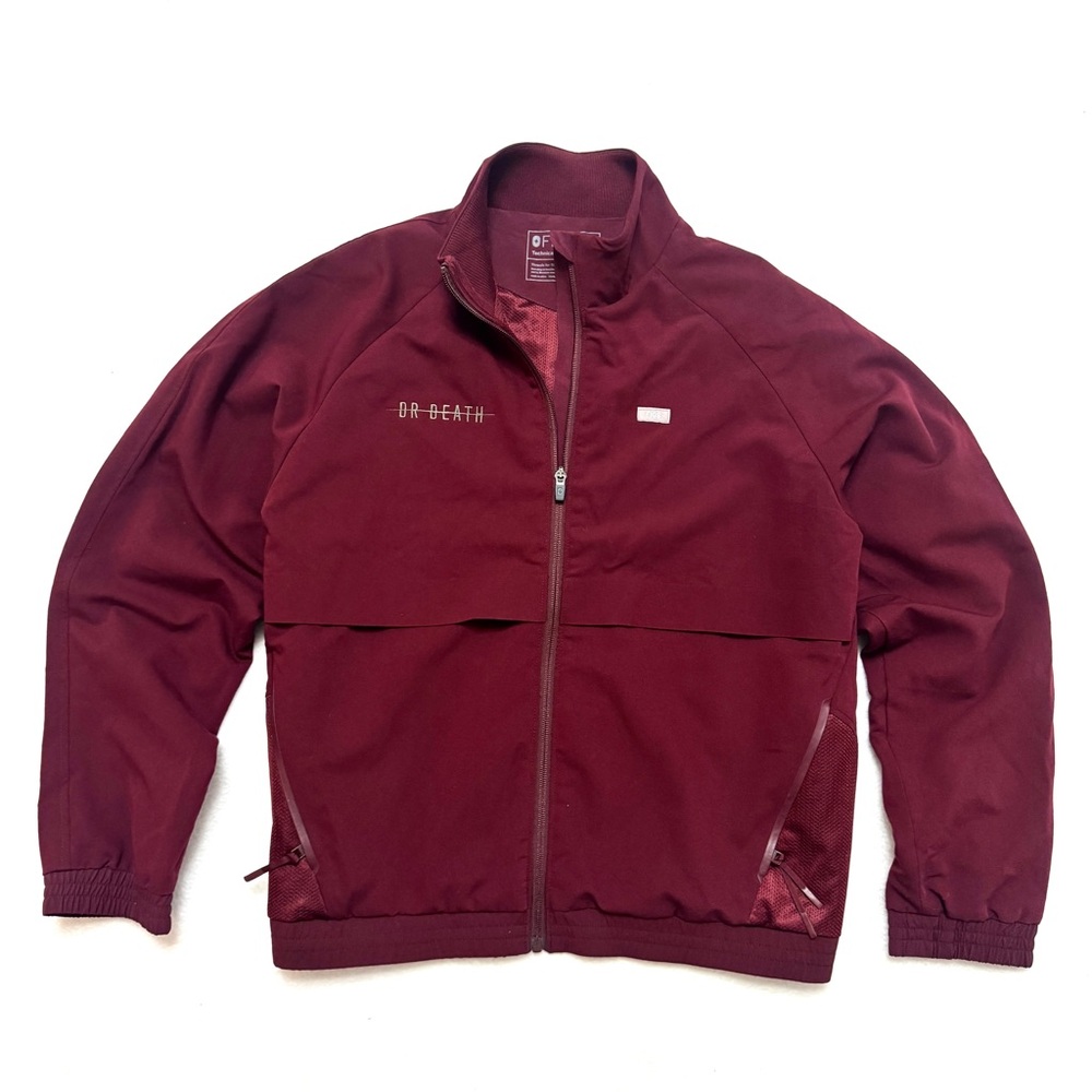 Figs Sz XL Dr. Death Sydney scrub jacket maroon women’s full zip lined